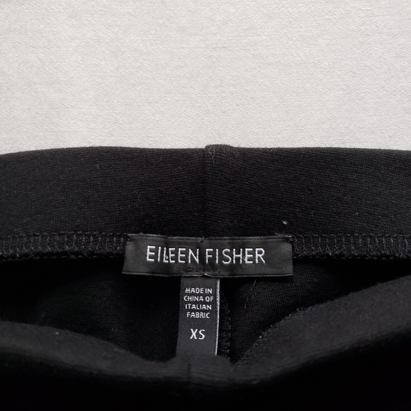 Eileen Fisher Black Slim Straight Leg Pants - Picture 3 of 6